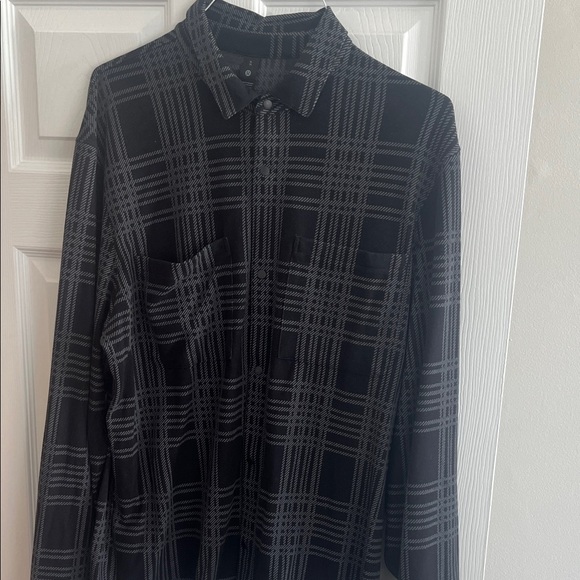 lululemon athletica Black and Gray Plaid Shirt - Picture 1 of 3